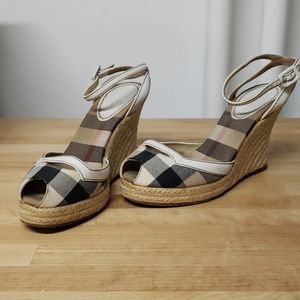 Authentic Burberry Espadrilles Wedge Sandals